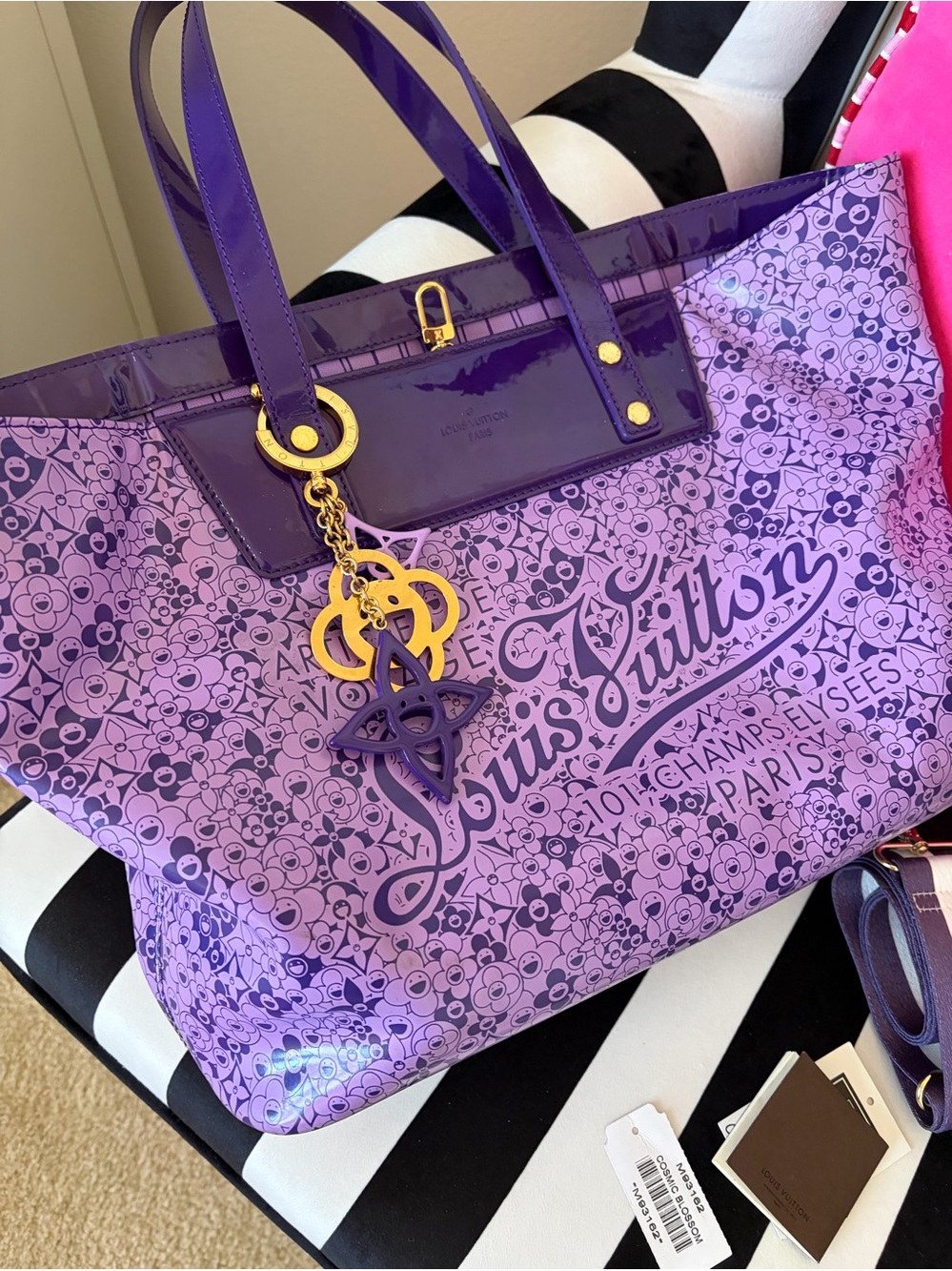 LOUIS VUITTON COSMIC BLOSSOM TOTE with LV charms